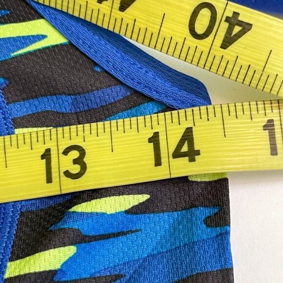 Nike dri-fit blue green space camo mesh active athletic work out‎ gym tank top - Picture 9 of 10